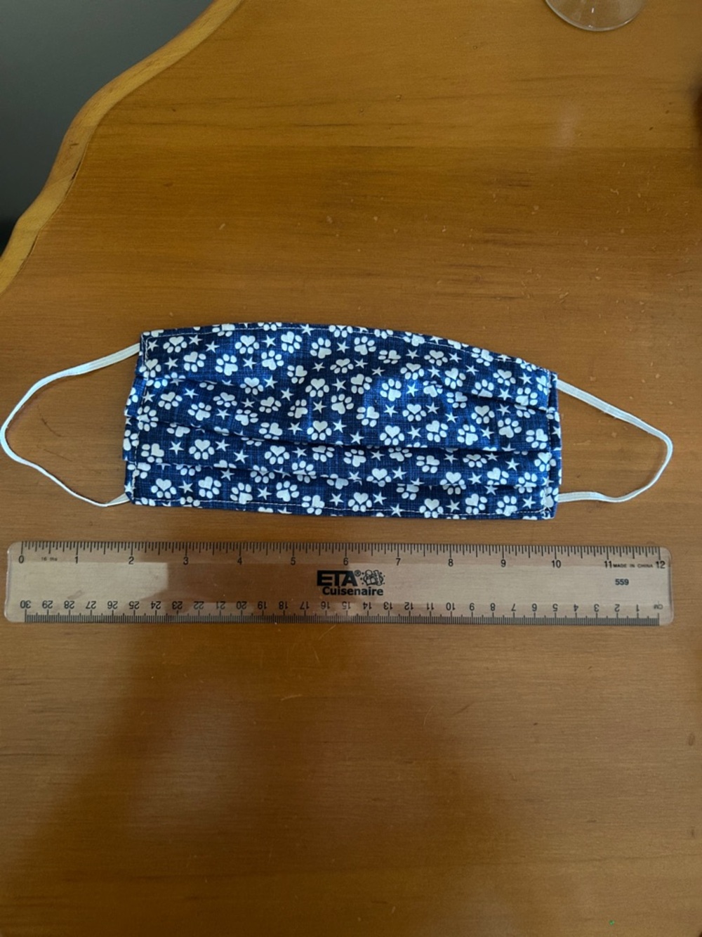 Blue Paw Print Pleated Face Mask